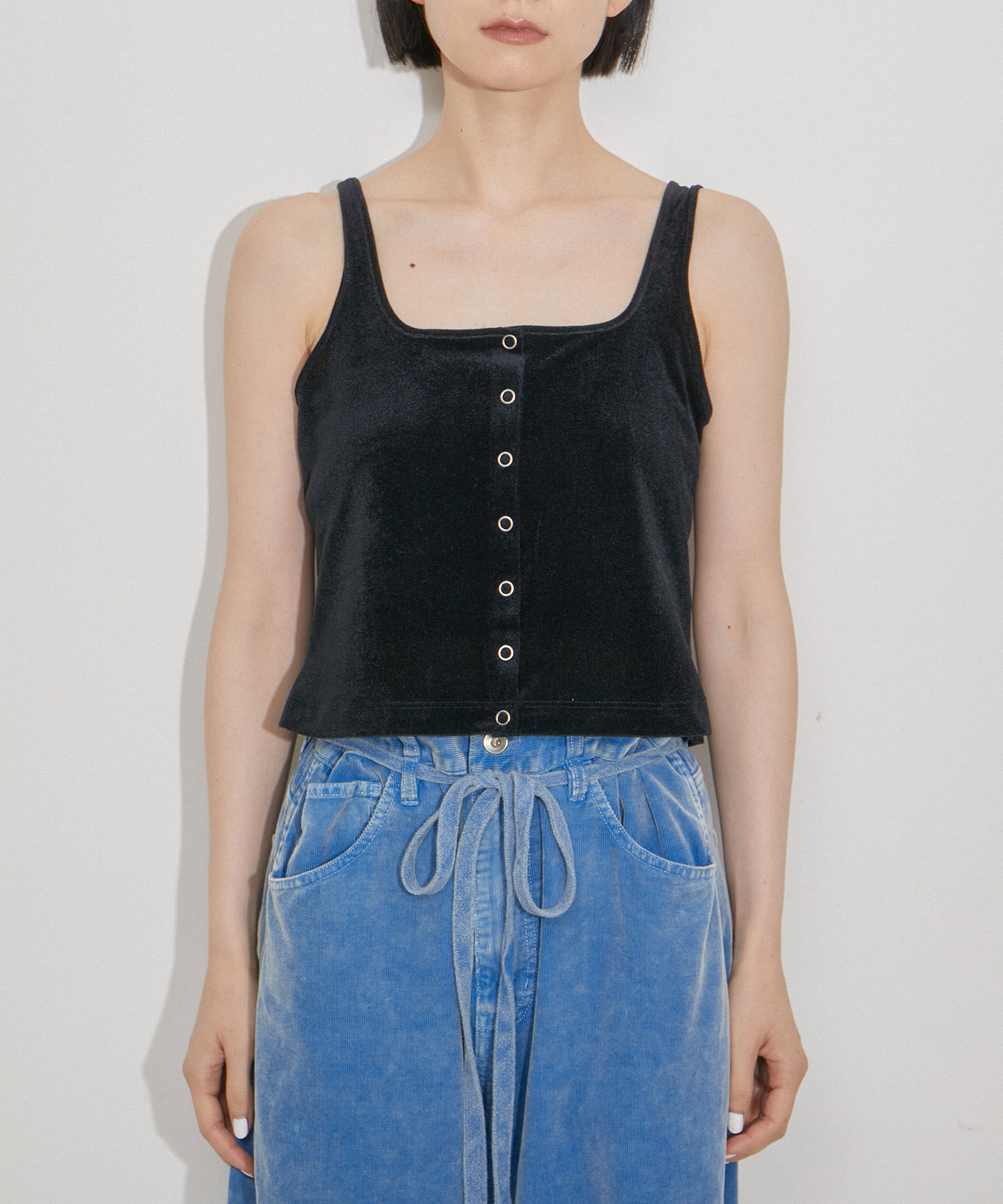 ADAM ET ROPE'「【洗える・ストレッチ】シアートリコットベロアカーディガン」|カーディガン|