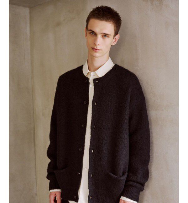 ADAM ET ROPE'「モヘアミックス オーバーサイズ クルーネックカーディガン」|カーディガン|