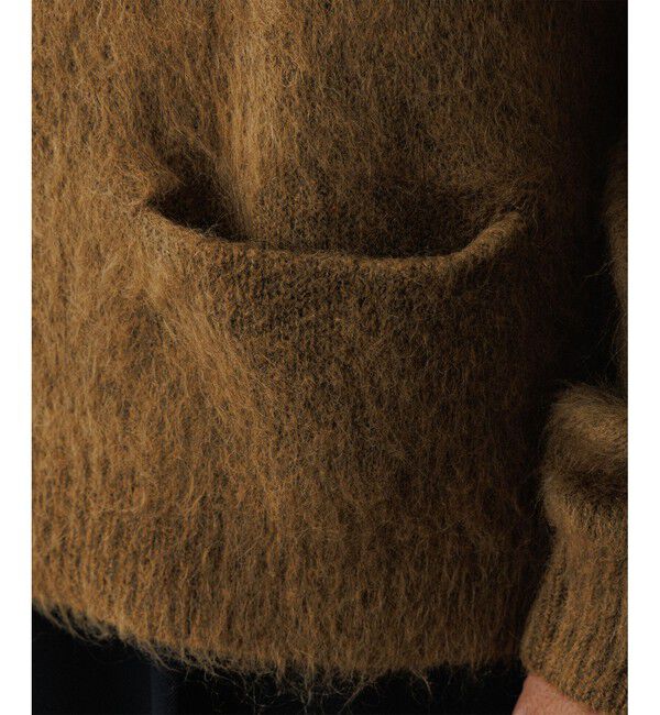 ADAM ET ROPE'「モヘアミックス オーバーサイズ クルーネックカーディガン」|カーディガン|