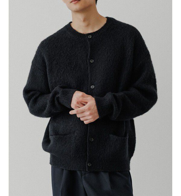 ADAM ET ROPE'「モヘアミックス オーバーサイズ クルーネックカーディガン」|カーディガン|