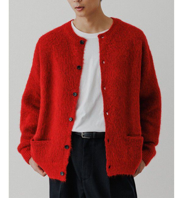 ADAM ET ROPE'「モヘアミックス オーバーサイズ クルーネックカーディガン」|カーディガン|