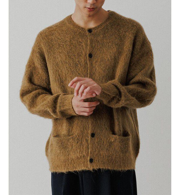 ADAM ET ROPE'「モヘアミックス オーバーサイズ クルーネックカーディガン」|カーディガン|