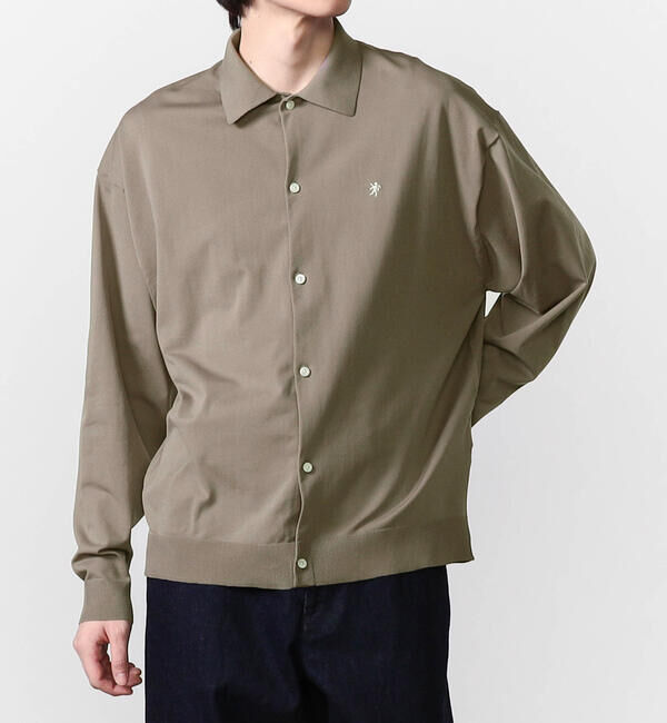 GYMPHLEX「Gymphlex | ジャージー ポロカーディガン MEN」|ニット・セーター|BROWN