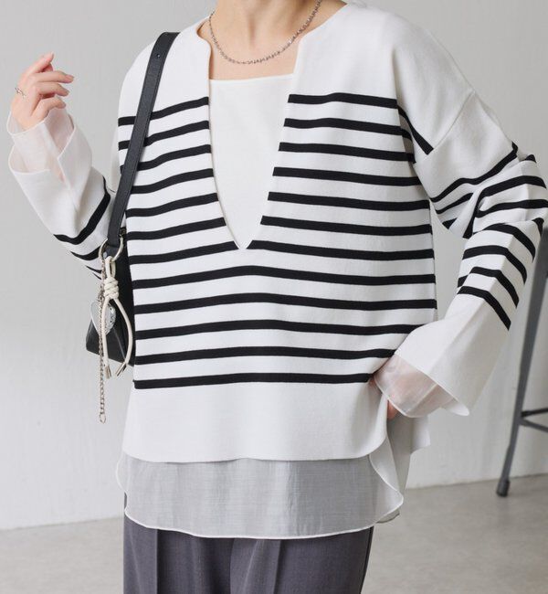  「Vネックバスクニット」|ニット・セーター|