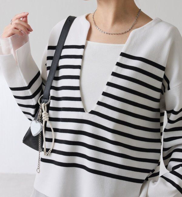  「Vネックバスクニット」|ニット・セーター|