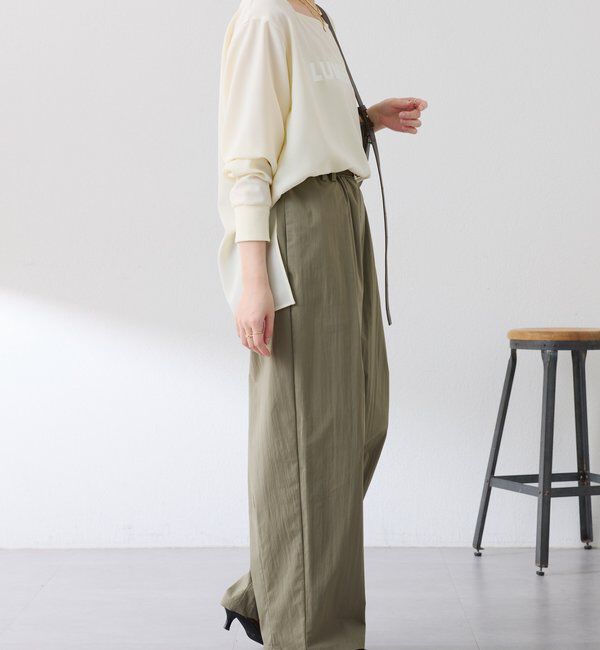  「スクエアネックジョーゼットロゴロンT」|Tシャツ・カットソー|