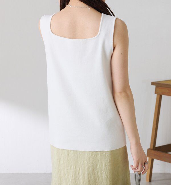  「【接触冷感/前後２WAY】ドライコットンノースリーブニット」|ニット・セーター|