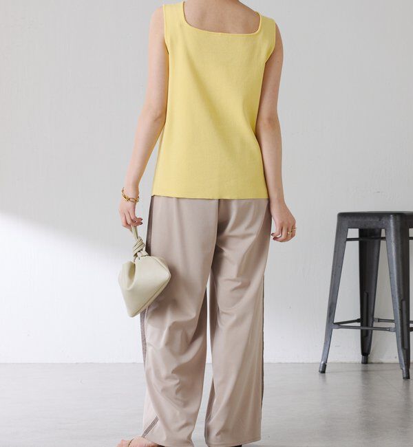  「【接触冷感/前後２WAY】ドライコットンノースリーブニット」|ニット・セーター|