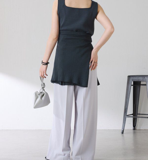  「【接触冷感/前後２WAY】ドライコットンノースリーブニット」|ニット・セーター|