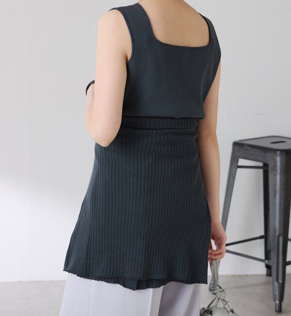  「【接触冷感/前後２WAY】ドライコットンノースリーブニット」|ニット・セーター|