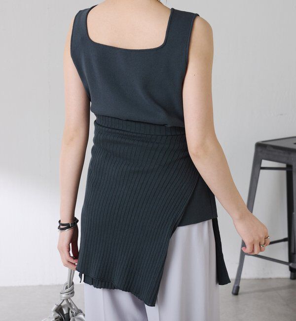  「【接触冷感/前後２WAY】ドライコットンノースリーブニット」|ニット・セーター|