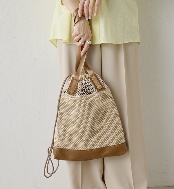  「【PAPILLONNER/パピヨネ】メッシュ2WAYトートバッグ」|トートバッグ|ベージュ