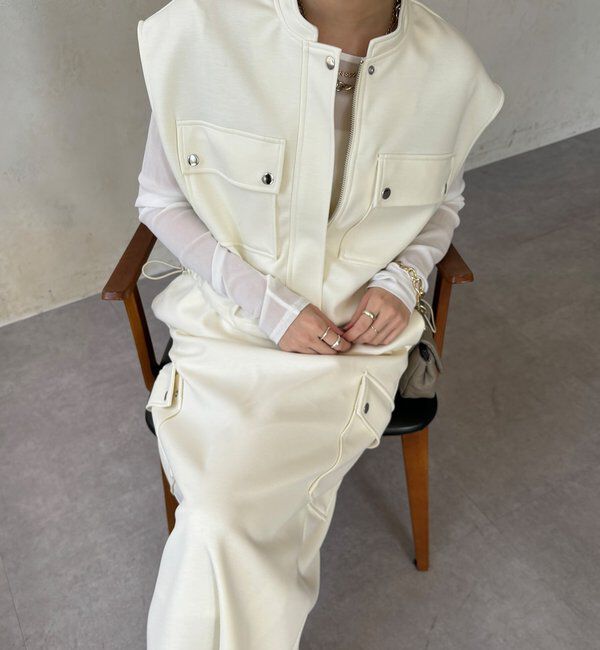  「【WEB限定】ショートベスト&times;カーゴスカートセット」|スーツ|