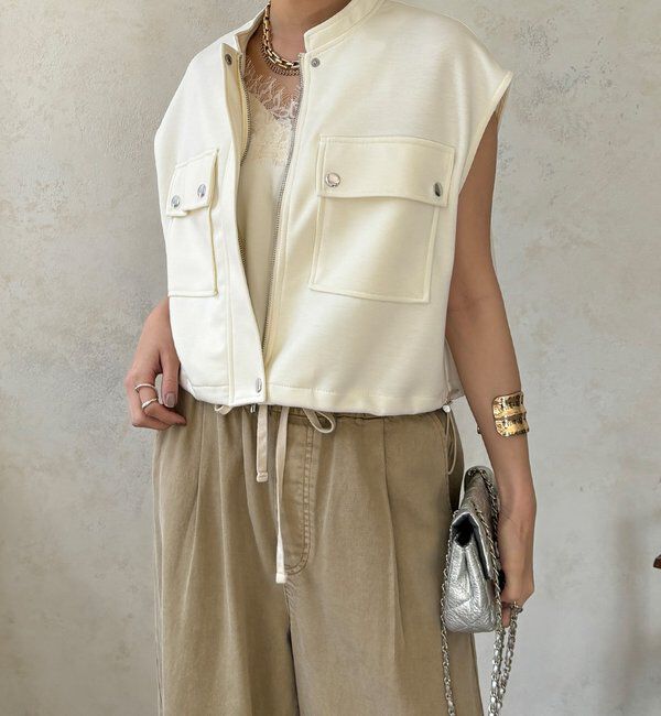  「【WEB限定】ショートベスト&times;カーゴスカートセット」|スーツ|