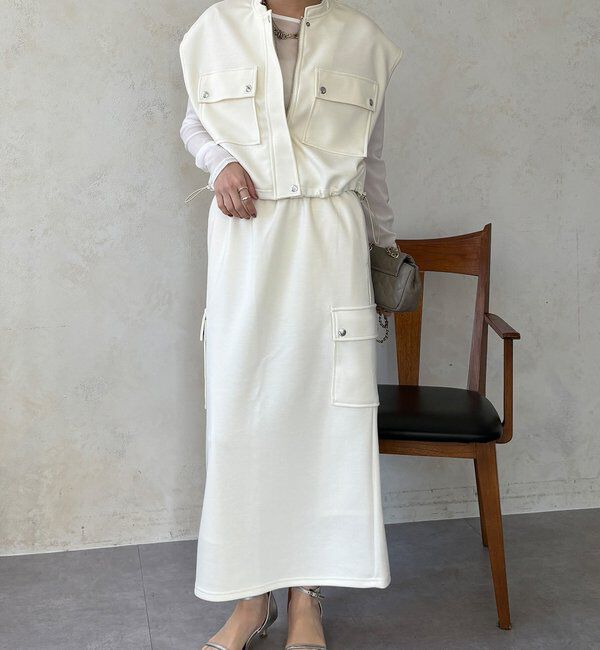  「【WEB限定】ショートベスト&times;カーゴスカートセット」|スーツ|