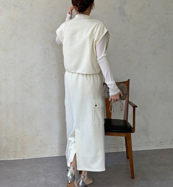  「【WEB限定】ショートベスト&times;カーゴスカートセット」|スーツ|