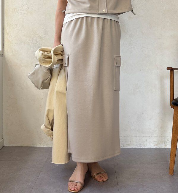  「【WEB限定】ショートベスト&times;カーゴスカートセット」|スーツ|