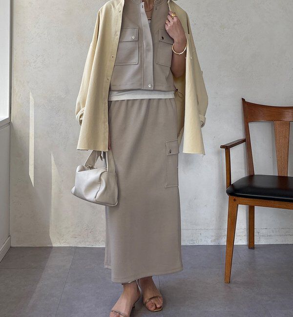  「【WEB限定】ショートベスト&times;カーゴスカートセット」|スーツ|