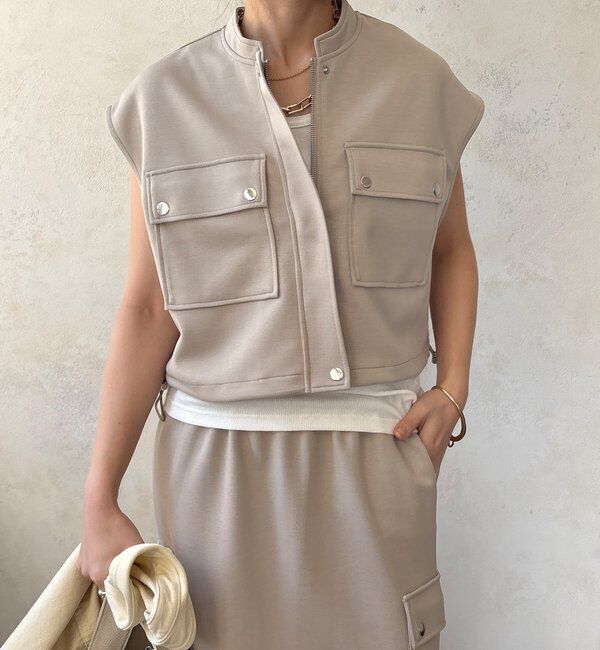  「【WEB限定】ショートベスト&times;カーゴスカートセット」|スーツ|