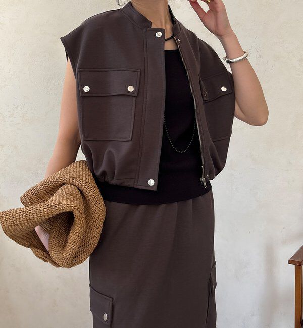  「【WEB限定】ショートベスト&times;カーゴスカートセット」|スーツ|