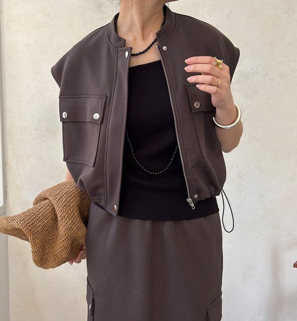  「【WEB限定】ショートベスト&times;カーゴスカートセット」|スーツ|