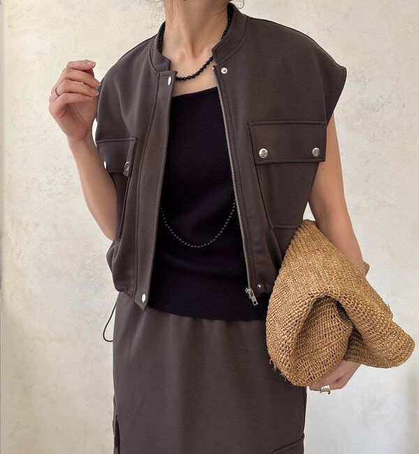  「【WEB限定】ショートベスト&times;カーゴスカートセット」|スーツ|