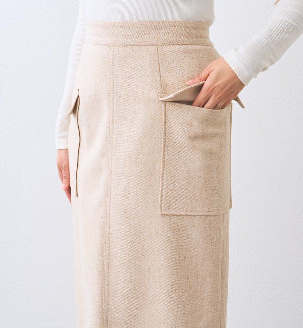 「【上品な装いに】エコツイードポケットスカート」|スカート|