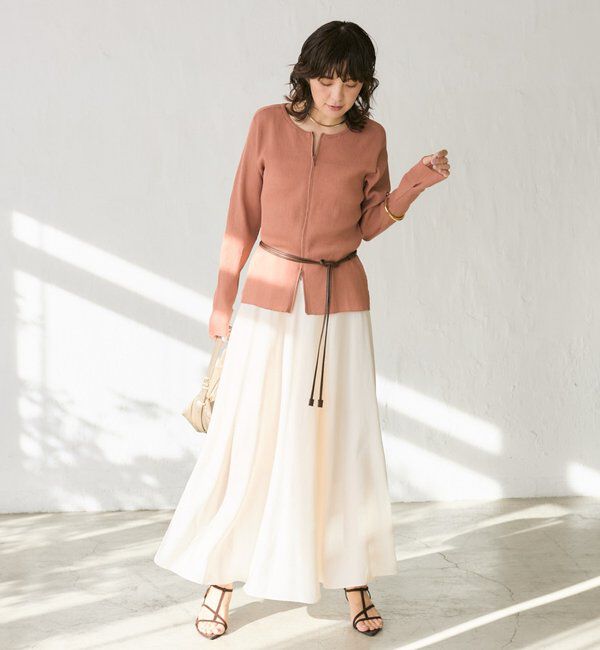  「予約【抜け感】ZIPリブニットカーディガン」|カーディガン|