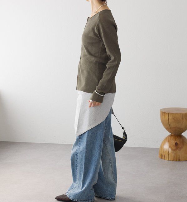  「予約【抜け感】ZIPリブニットカーディガン」|カーディガン|