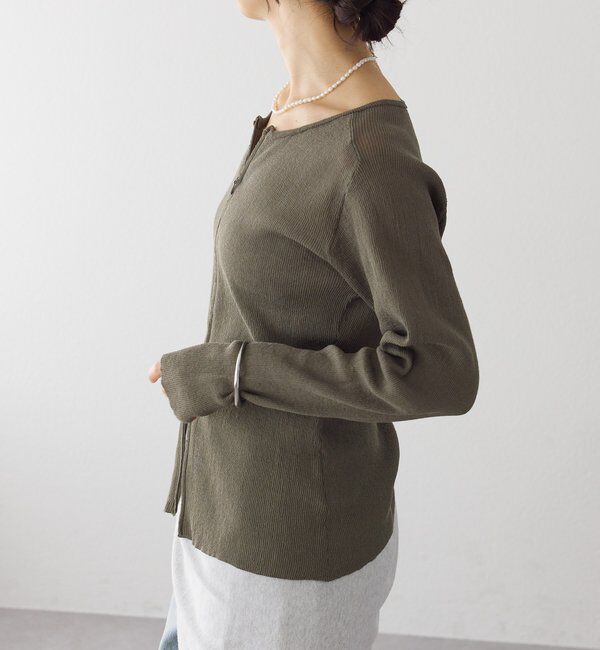  「予約【抜け感】ZIPリブニットカーディガン」|カーディガン|