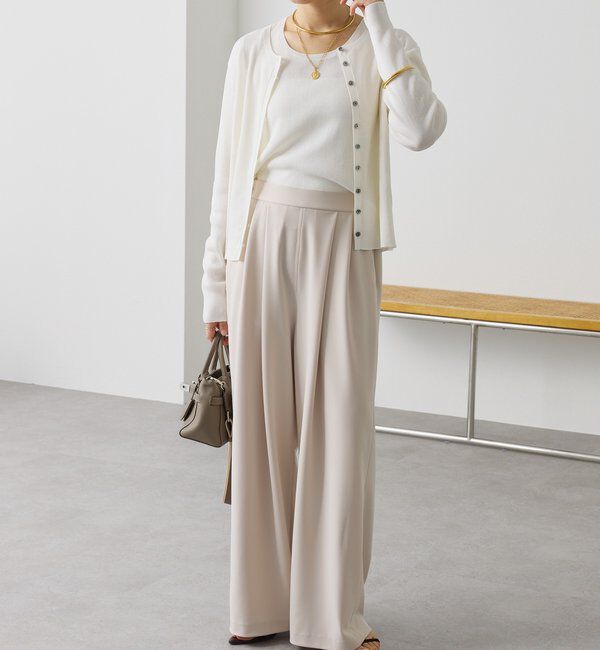  「予約【3サイス展開】ジャージータックワイドスラックス」|チノ|