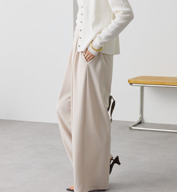  「予約【3サイス展開】ジャージータックワイドスラックス」|チノ|