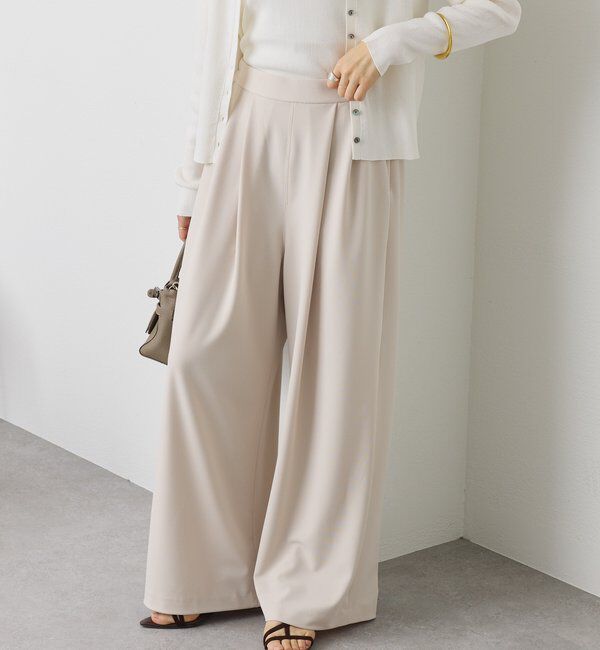  「予約【3サイス展開】ジャージータックワイドスラックス」|チノ|