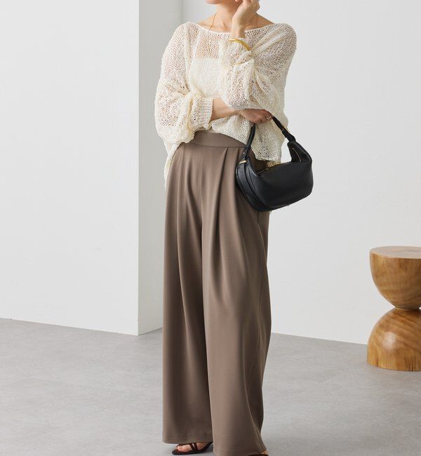  「予約【3サイス展開】ジャージータックワイドスラックス」|チノ|