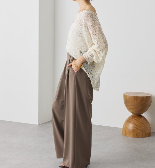  「予約【3サイス展開】ジャージータックワイドスラックス」|チノ|