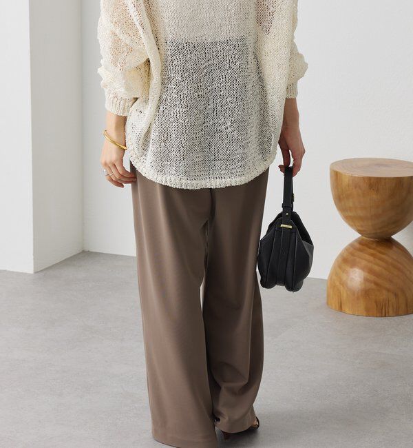  「予約【3サイス展開】ジャージータックワイドスラックス」|チノ|