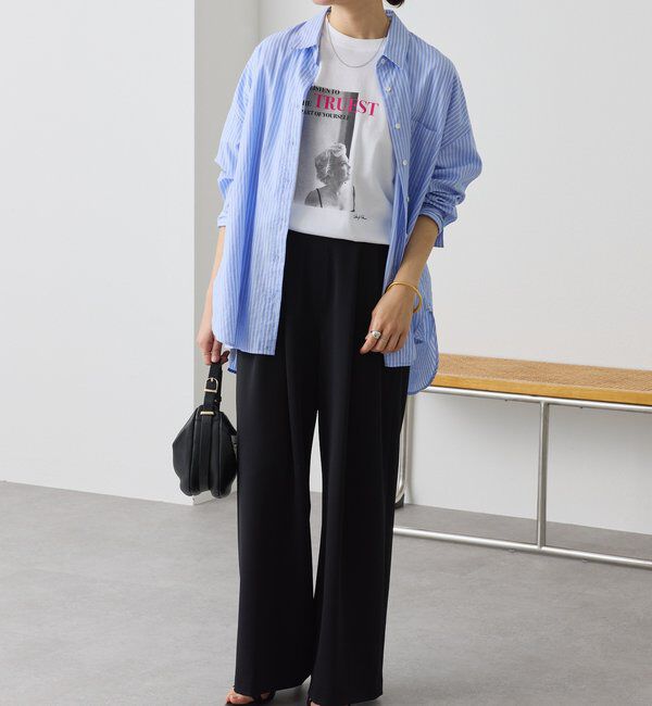  「予約【3サイス展開】ジャージータックワイドスラックス」|チノ|