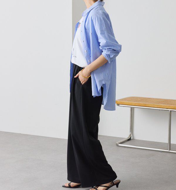  「予約【3サイス展開】ジャージータックワイドスラックス」|チノ|