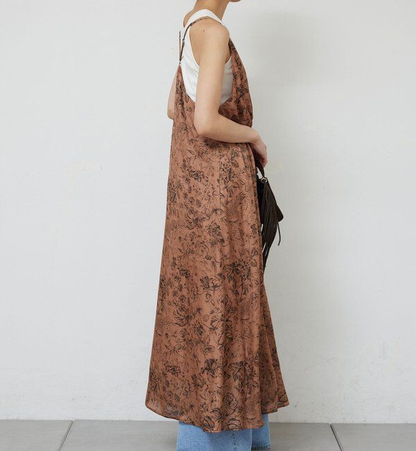  「ボタニカルサテンディープVキャミワンピース」|ワンピース|