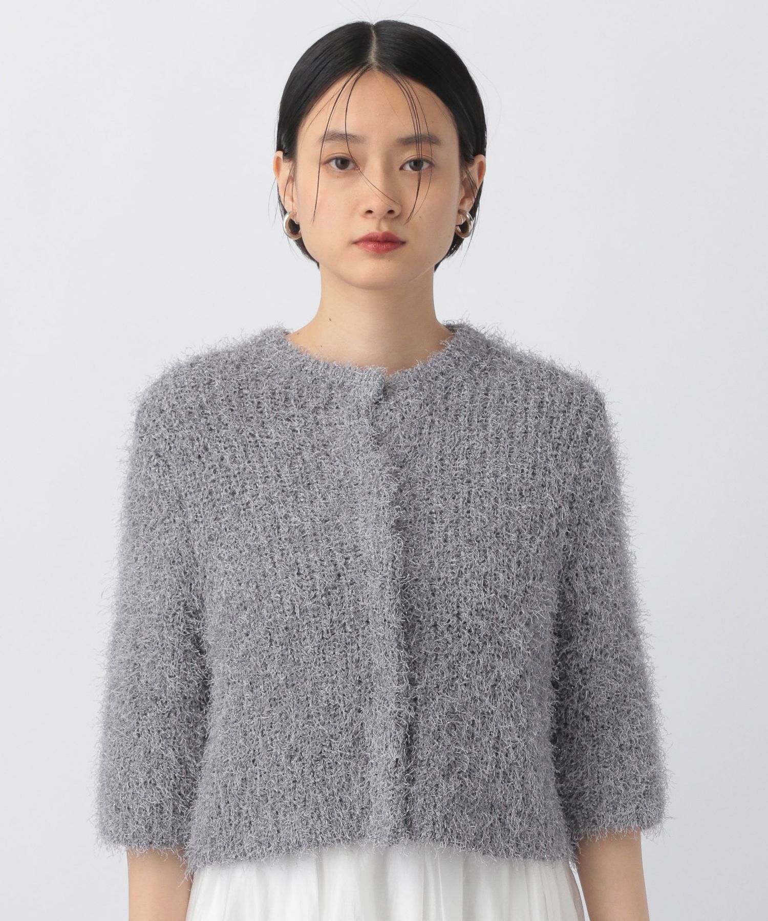 A part by 「ラメフェザーカーディガン_半袖」|ニット・セーター|