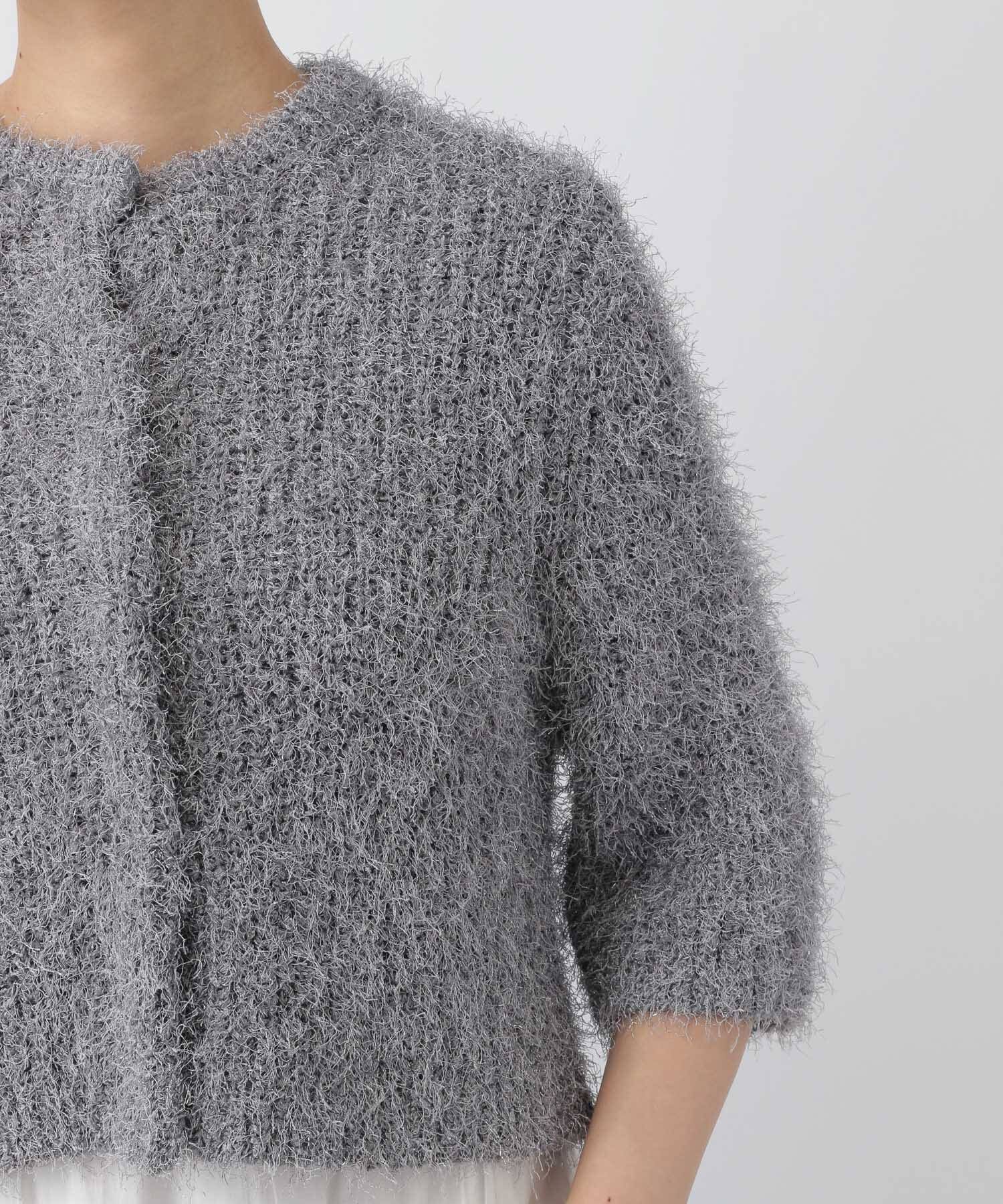 A part by 「ラメフェザーカーディガン_半袖」|ニット・セーター|