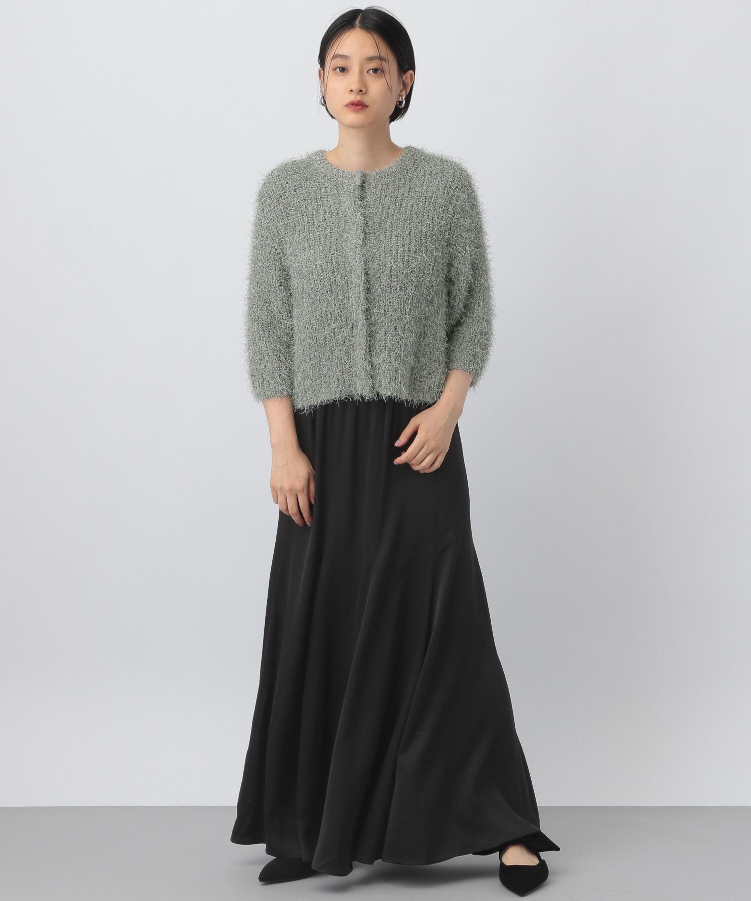 A part by 「ラメフェザーカーディガン_半袖」|ニット・セーター|