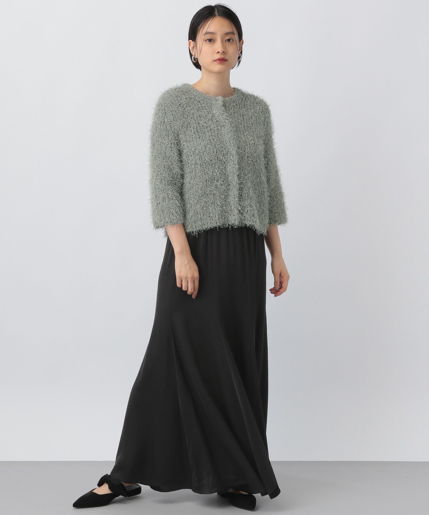 A part by 「ラメフェザーカーディガン_半袖」|ニット・セーター|