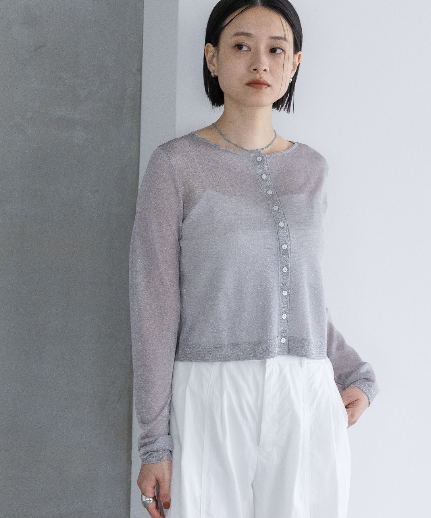 A part by 「ラメシアークルーカーディガン」|ニット・セーター|