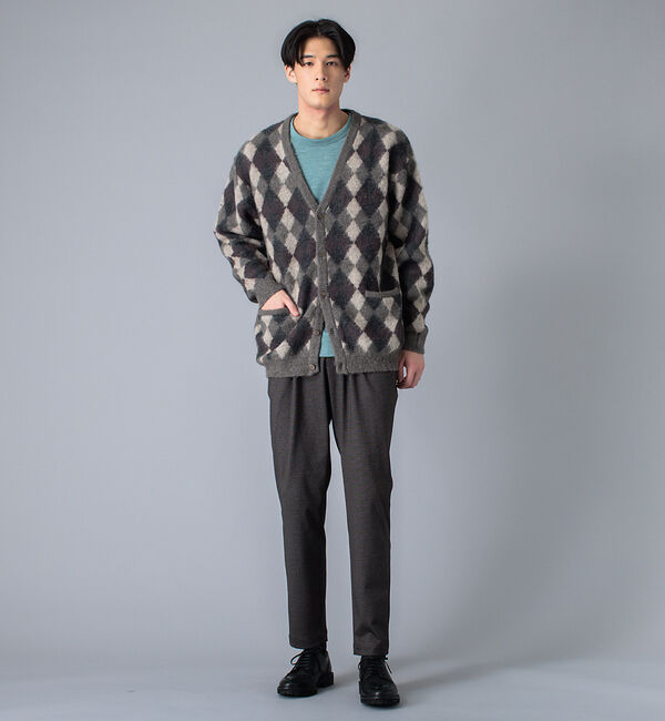 ABAHOUSE「モヘア 混 ダイヤ 柄 ジャガード カーディガン」|カーディガン|