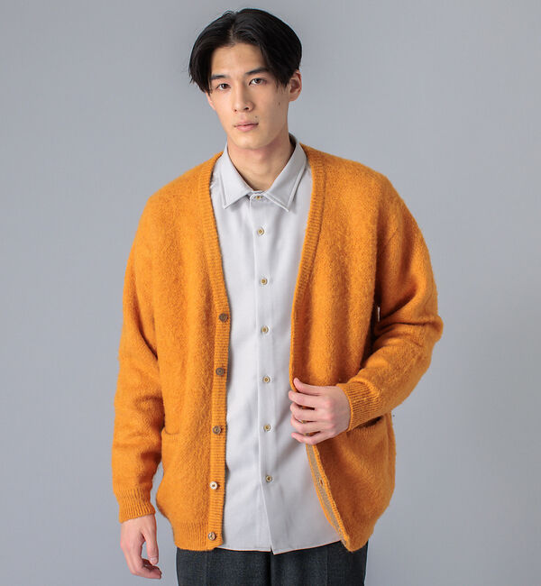 ABAHOUSE「モヘア 混 ダイヤ 柄 ジャガード カーディガン」|カーディガン|オレンジ