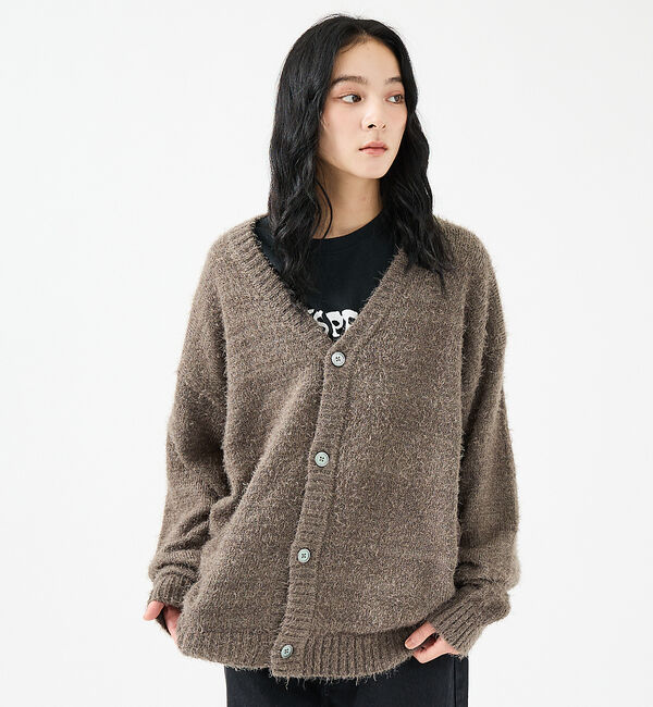 ABAHOUSE「【Revo.レボ】 モヘアライク ニット カーディガン/ルーズフィット /ユニセ」|カーディガン|
