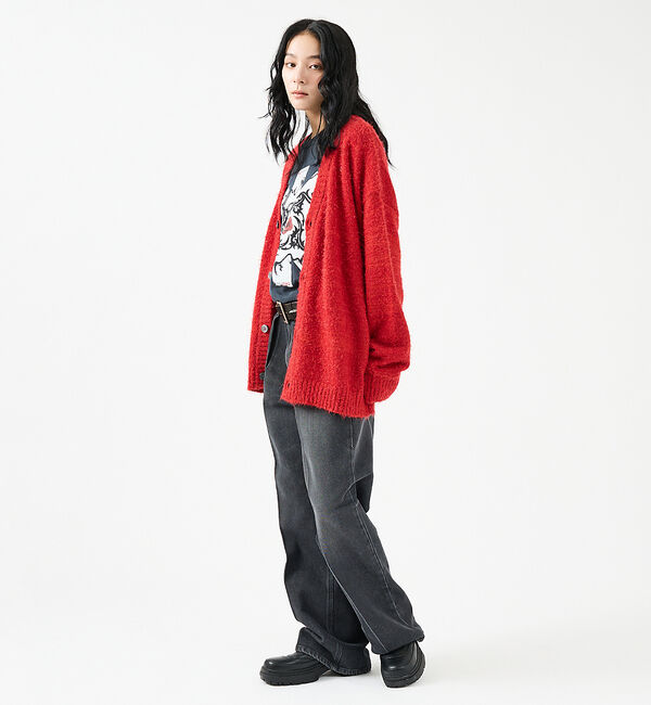 ABAHOUSE「【Revo.レボ】 モヘアライク ニット カーディガン/ルーズフィット /ユニセ」|カーディガン|