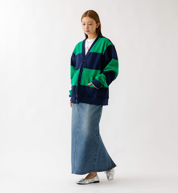 ABAHOUSE「BARBARIAN 12ozHEAVY WEIGHTカーディガン/ボーダー/ユニ」|カーディガン|