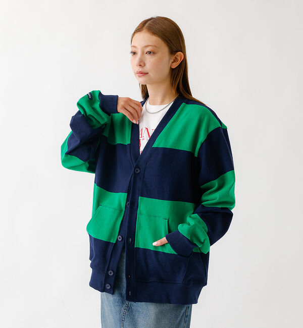 ABAHOUSE「BARBARIAN 12ozHEAVY WEIGHTカーディガン/ボーダー/ユニ」|カーディガン|